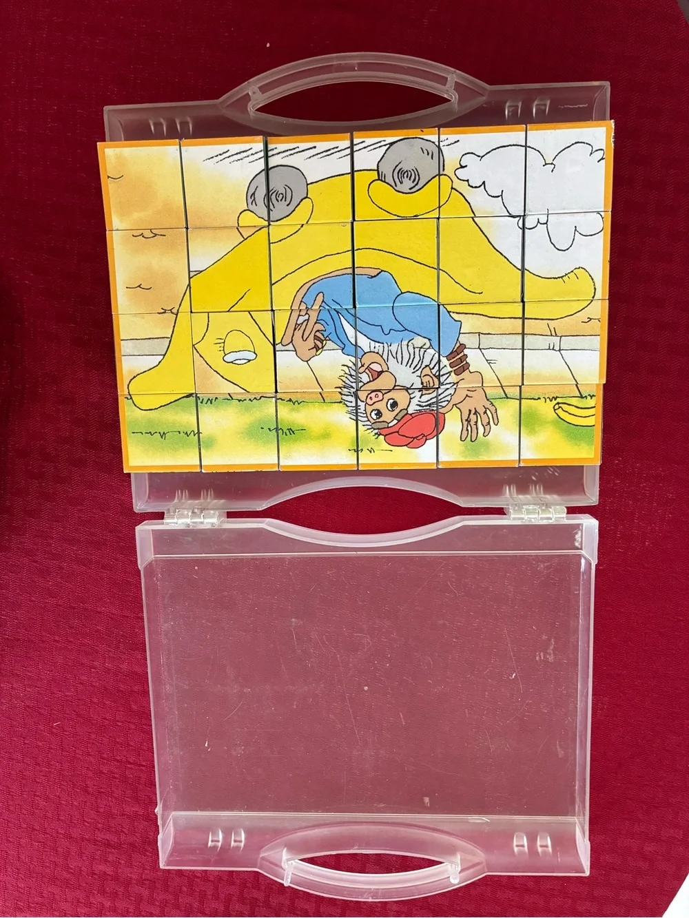 Vintage Richard Scarry Busytown 24 Wooden Blocks Puzzle with Carrying Case